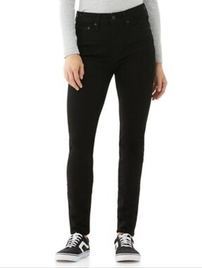 Free Assembly High Rise Stretch Skinny Jeans Black Wash Sz 16